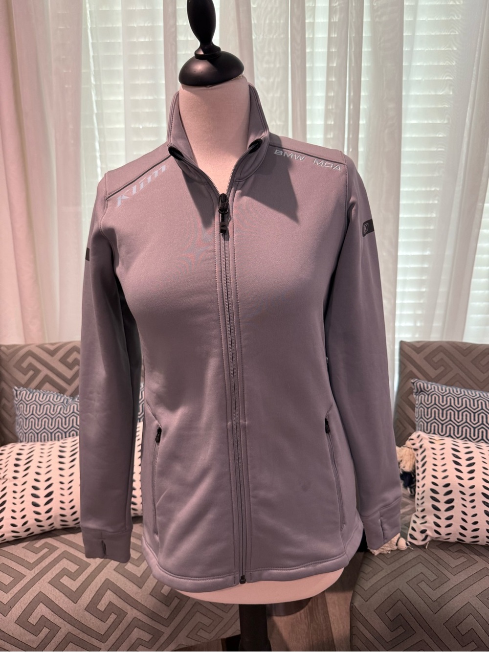 Klim Sundance Jacket Women’s Medium Gray BMW MOA Full Zip Fleece Lined Softshell